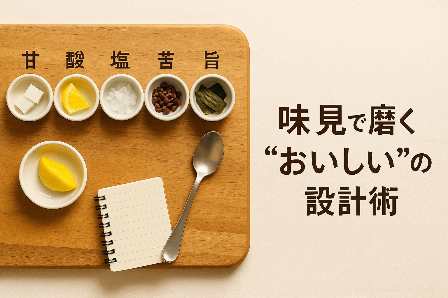 味のセンスを磨くために味見を繰り返すタイトルイメージ